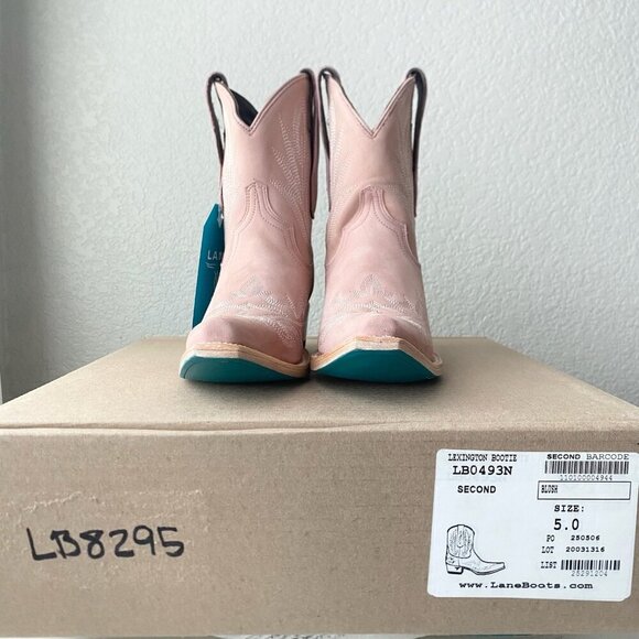 Lane LEXINGTON Womens Cowboy Bootie 5 Pink Western Cowgirl Short Ankle Boots - Picture 10 of 11